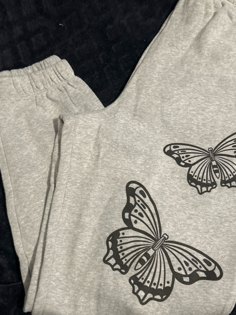Butterfly Print Grey Sweatpants